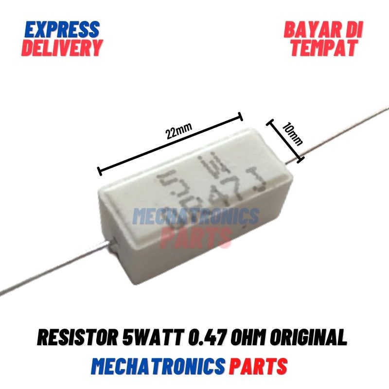 [PAS-9078] RESISTOR KAPUR 5WATT 0.47OHM ORIGINAL