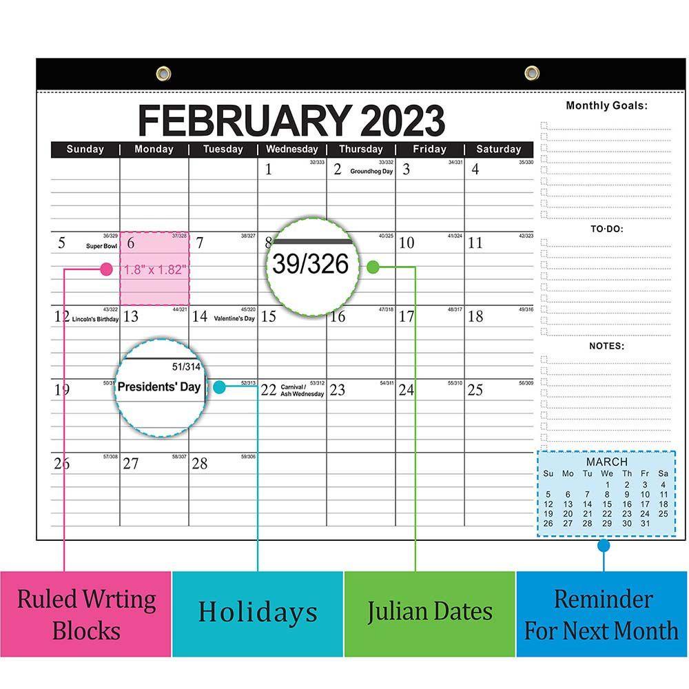 Quinton Kalender Inggris Portable Jadwal Mingguan Tahunan Perlengkapan Kantor Dekorasi Rumah Agenda Organizer Kalender 2023