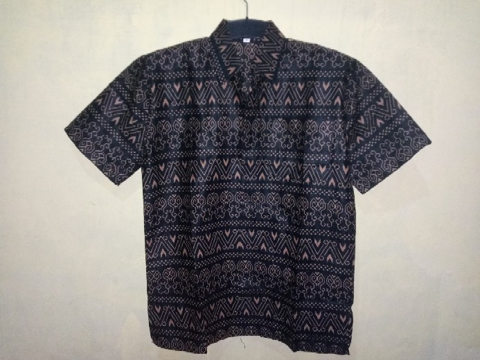 Size M L Xl Xxl Jumbo Bswart Batik Hrb026 Kenongo Hem Batik Monochrom Semut Coklat Kemeja Batik Pria