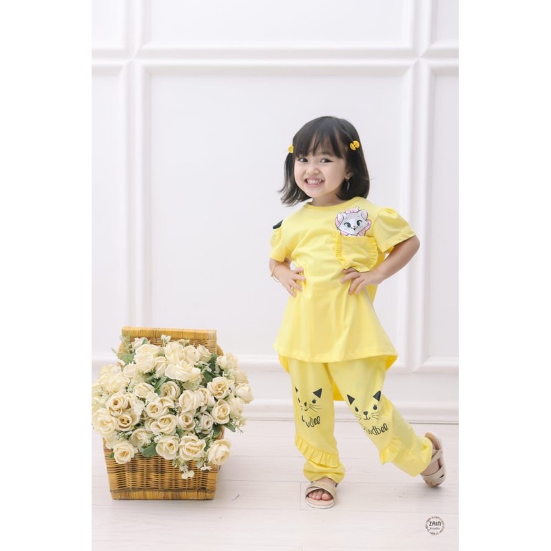 Setelan Anak Cewek Set Cat Lover 3D Cloudbee