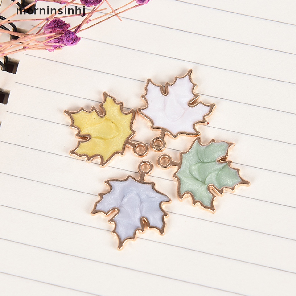 10pcs / set Liontin Daun Maple Bahan Alloy Handmade Diy Untuk Perhiasan