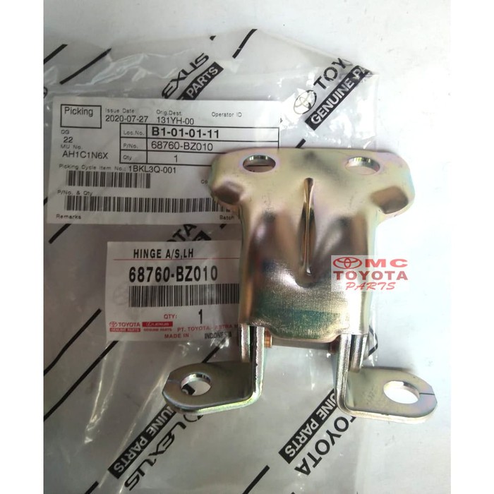 Engsel Pintu Hinge Assy Depan Kiri Agya Avanza Rush Calya 68760-BZ010