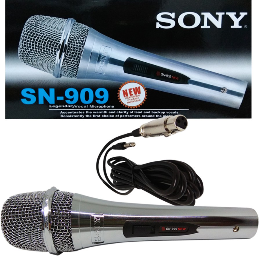 Promo COD!!! Microphone Sonnyy SN-909 Mic Kabel Bisa Untuk Karaoke Dan Acara Bahan Stainless Steel Berkualitas Terbaik