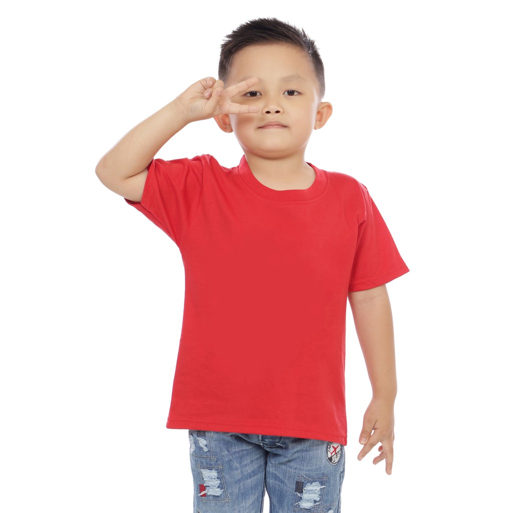 KAOS ANAK POLOS MURAH 1-7 TAHUN BAJU ATASAN ANAK LAKI POLOS BAHAN KATUN LENGAN PENDEK