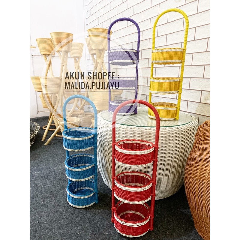 TERMURAH tempat bawang/tempat bumbu rotan sintetis