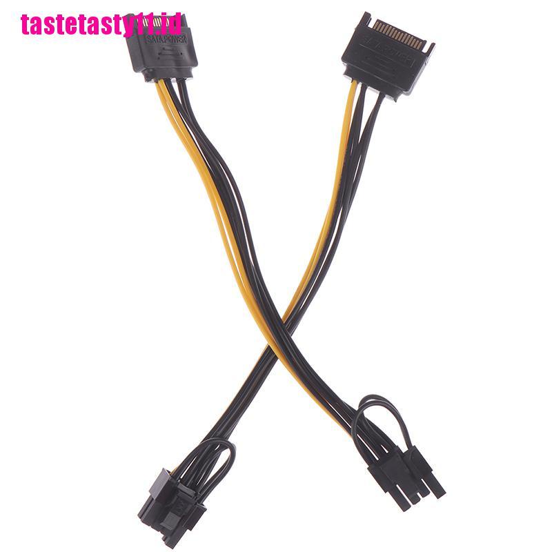 Kabel Power 15pin SATA Male to 8pin (6 + 2) PCI-E 20cm Untuk Grafis