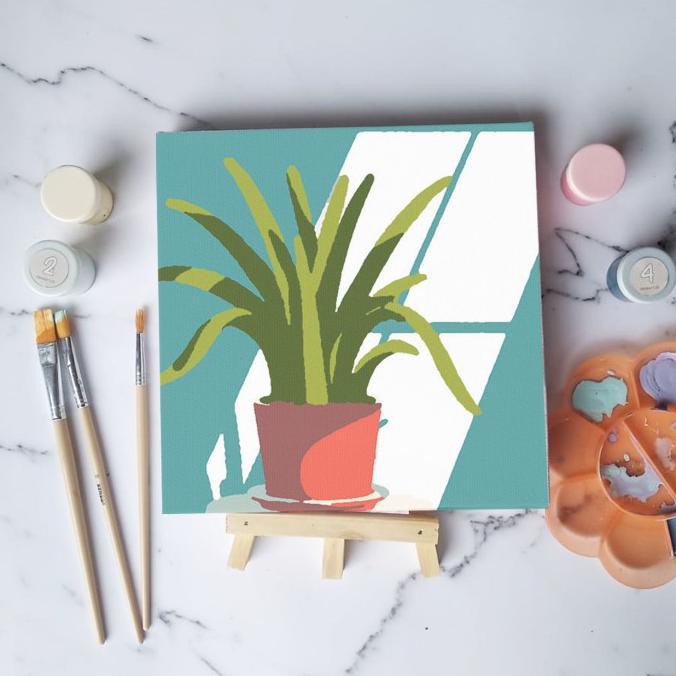 

PERALATAN MELUKIS PAINT BY NUMBER TANAMAN PLANT VER 3 CANVAS 20X20 CM ALAT LUKIS