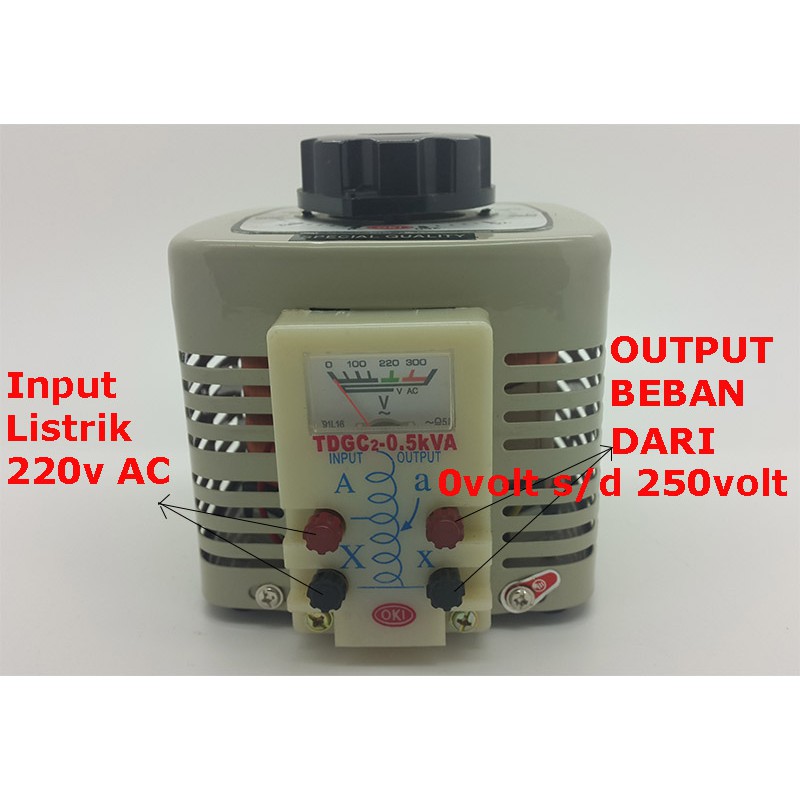 Adjustable ac voltage regulator 500w ( 0V s/d 250 volt AC )