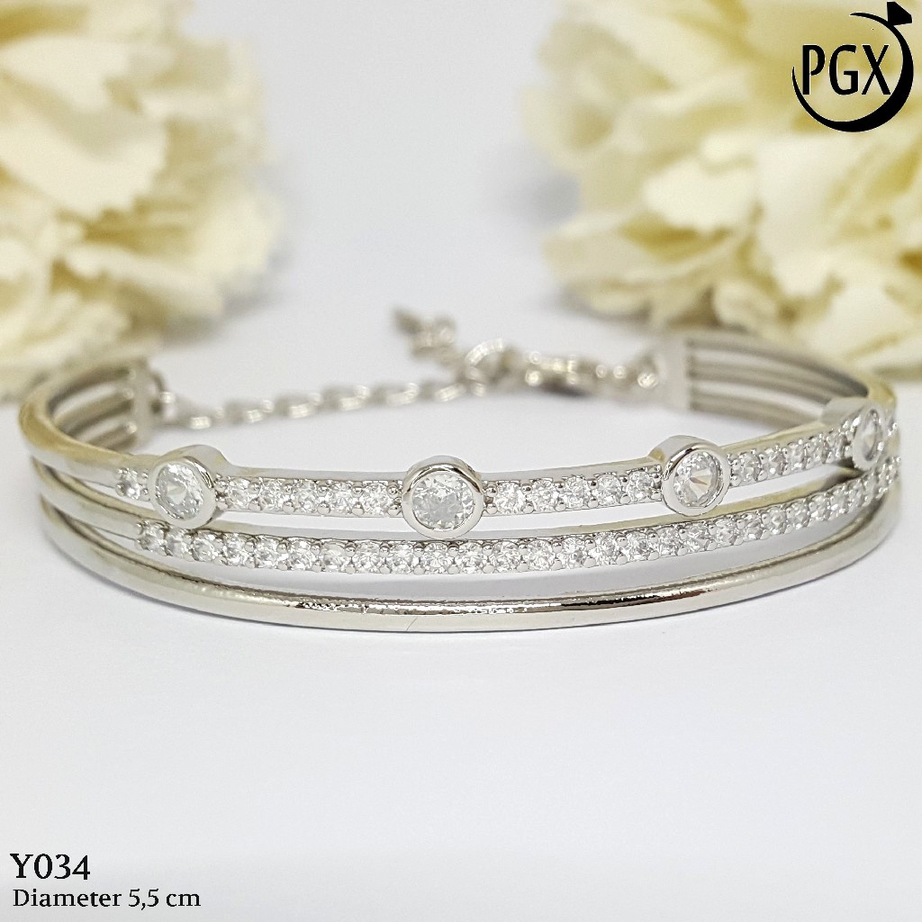 PGX Gelang Xuping Wanita Bangkok Bangle Aksesoris Perhiasan Lapis Emas - Y160