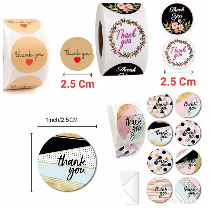 

ISI 10 buah Stiker(BACA DESKRIPSI) Label Thank you stiker Kraft sticker segel ukuran diameter 2,5CM