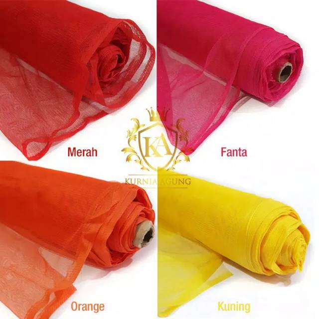 Kain Tile Tulle Tila Halus Jatuh 170cm x 45m Gulungan per Roll Bahan Rok Dress Gaun Kebaya Murah