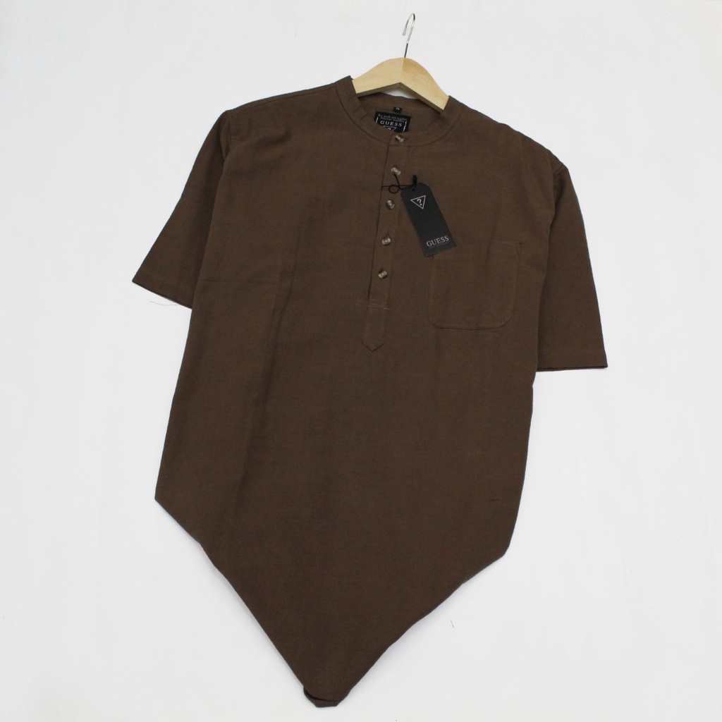 NEW ARRIVAL DISTRO BATIK PRIA BORDIR SOGAN HRB026 BATIKAF NOTOARTO BATIK IPNU-IPPNU HEM PRIA Bel-KOKO DARK BROWN SET