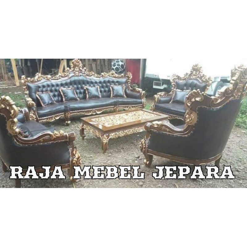 kursi tamu sofa royal 4,2,1,1 kayu jati asli, kursi sofa furniture jepara
