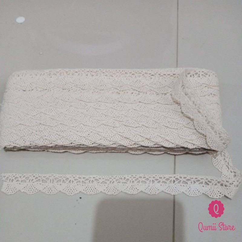 Grosir  Renda Rajut Renda Blaco Per Rol Murah