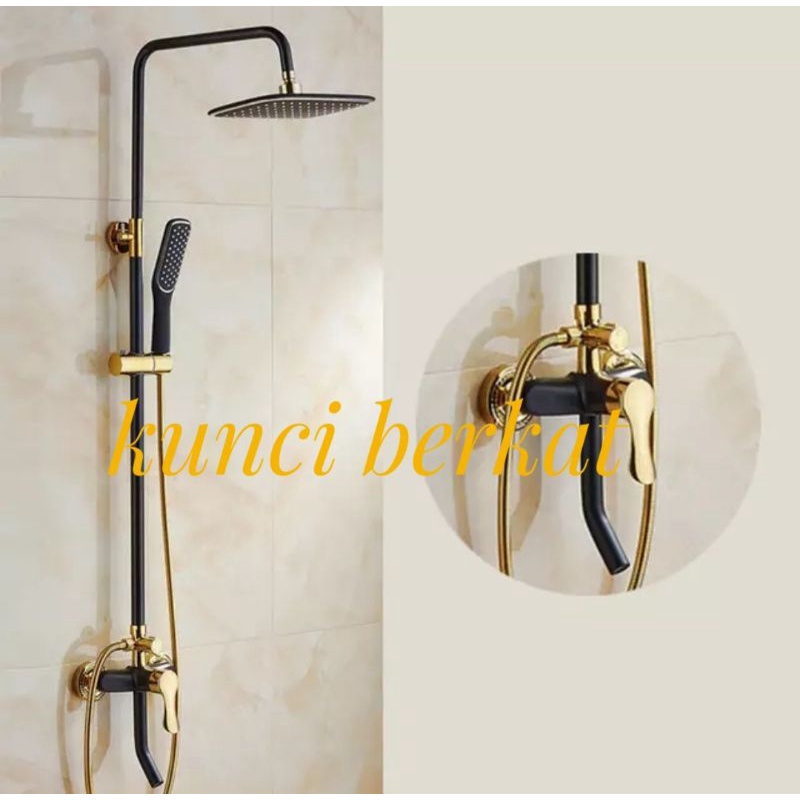 Shower Coloum/Sower colom 3 in 1/Panas Dingin/Hitam/Shower set/Black Gold