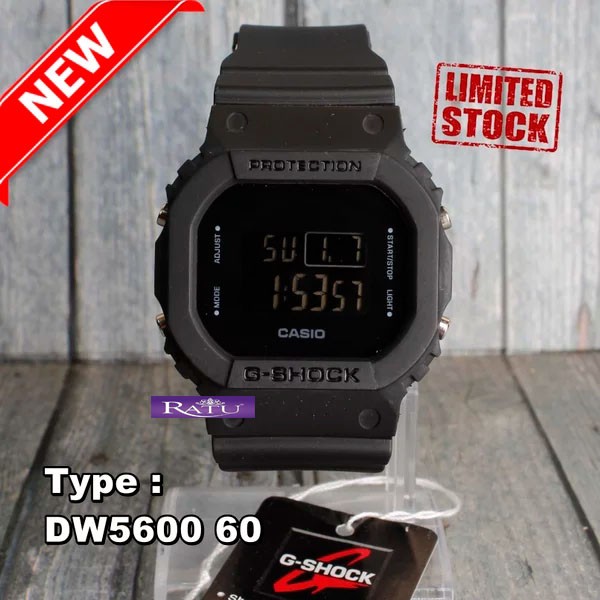 New Jam tangan Pria G Shock DW-5600 Full BLack army digital