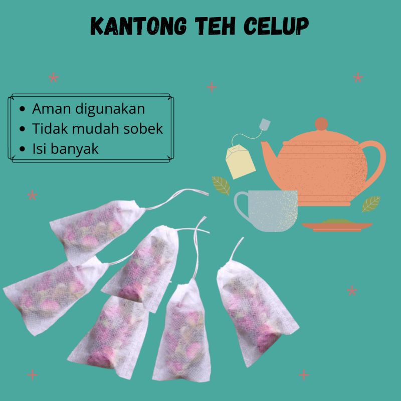 Kantong Teh Celup Kosong Wadah Tempat Seduh Teh 100pcs