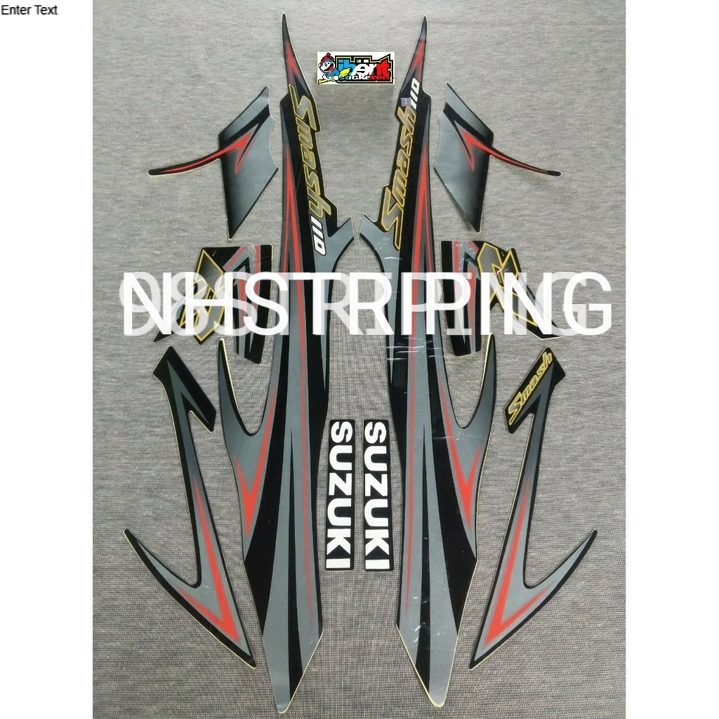 STRIPING SMASH 110R HITAM  2008 STIKER LIS POLET ORI SUZUKI 110 R