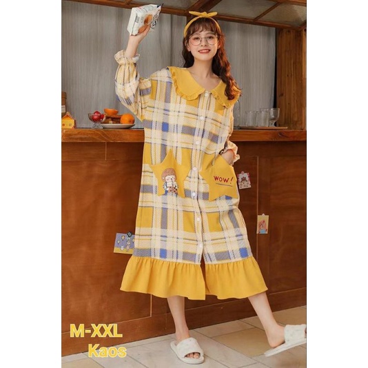 Daster Import Katun Premium Baju Tidur Dewasa Korean Style C13-B