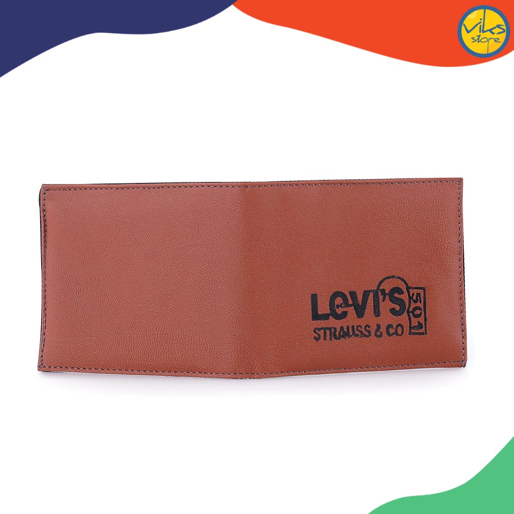 Dompet Lipat Pria Cowok Cowo Laki Laki Distro Pria Bahan Kulit Sintesis Dompet Pria Levis