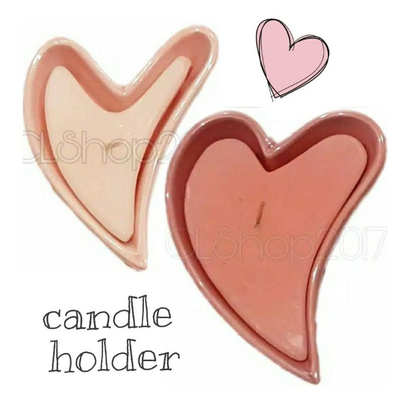 PINK HEART-SHAPED CANDLE HOLDER