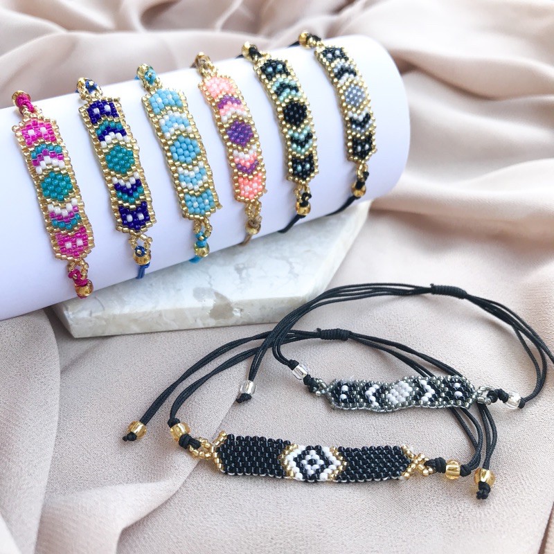 Kukei Bracelet 15warna - Gelang Manik Etnik Gelang Mote Handmade