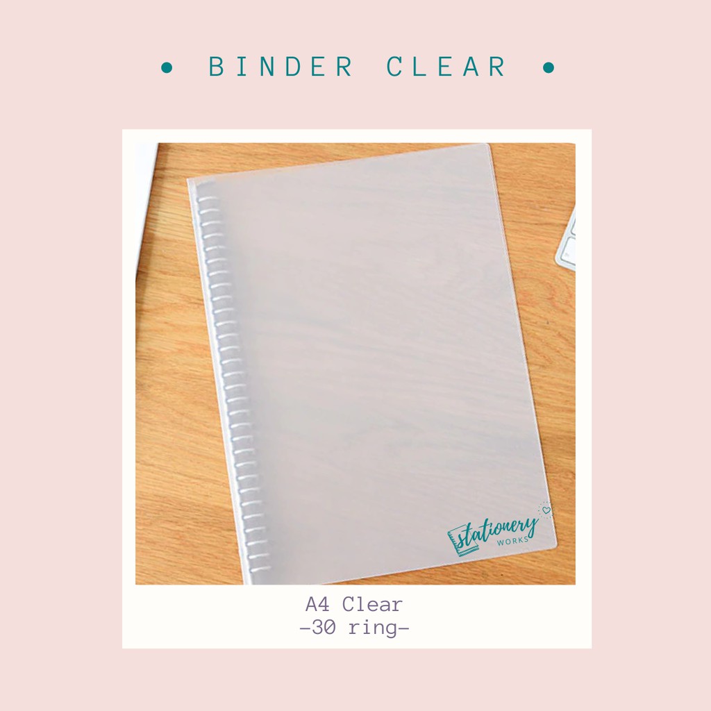 

Binder A4 clear transparan - 30 ring - notebook ring