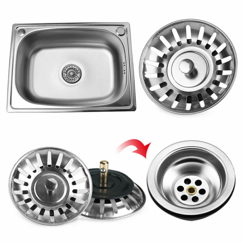 ღ Stainless Steel Wastafel Dapur Saringan Stopper Cuci Piring Wastesink Filter Kamar Mandi Rambut Penangkap Limbah Plug Dapur Kamar Mandi Aksesoris