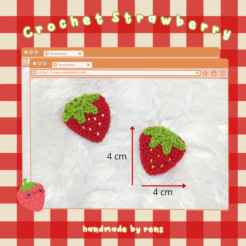 APLIKASI STRAWBERRY RAJUT APLIKASI RAJUT STROBERI