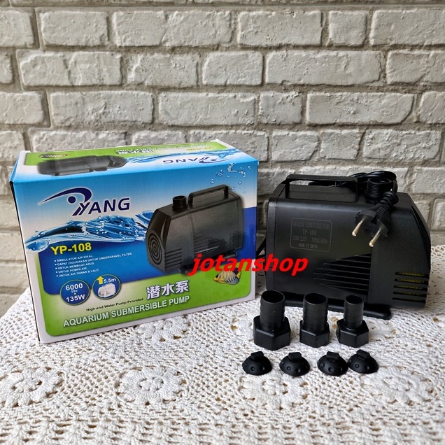 Yang YP 108 YP108 YP-108 Mesin Pompa filter Air Celup Aquarium Aquascape Hidroponik Kolam