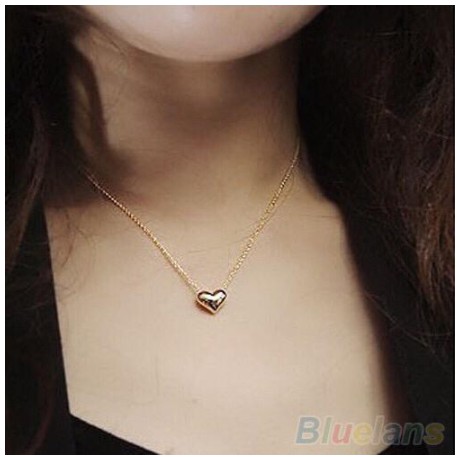 ( Fy ) Kalung import kalung  Wanita  Model Rantai Bib Statement Dengan Liontin Bentuk Hati B15