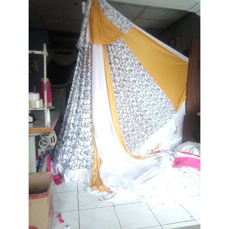 plafon tenda pesta balon batik / plafon terop balon batik / plafon layos balon batik