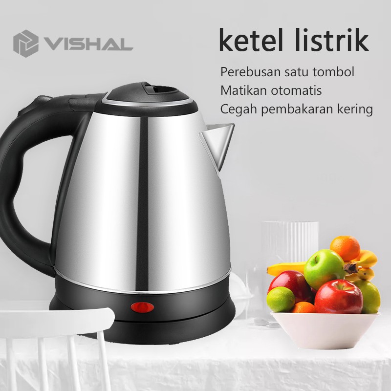 VISHAL Teko listrik 2L / Pemanas Air /Kettle Electric Stainless Pembuat Kopi Teh VS-1801