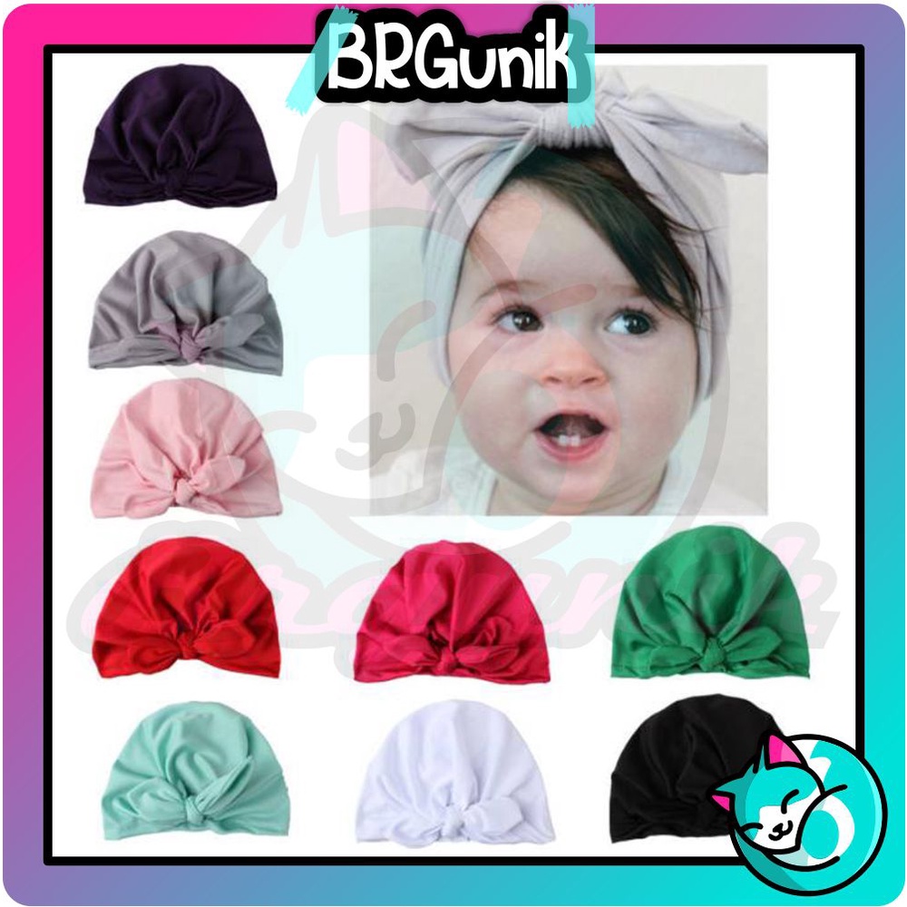 BRGUNIK Turban Bayi Polos / Turban Anak / Turban / Turban Bayi Permpuan R298