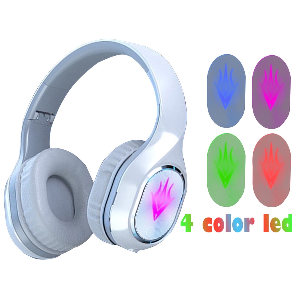 NEW Headphone Bluetooth T2 Headset Musik Gaming dengan Lampu LED/RGB dan Mic Suara HIFI Bass Mantap