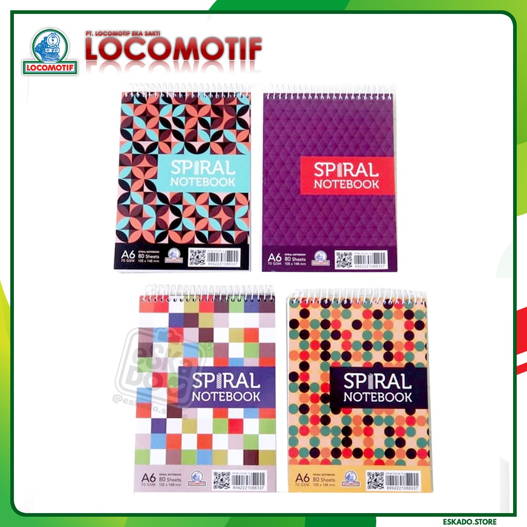 Buku Tulis Memo Spiral Notebook A6 Garis 80 lbr Locomotif