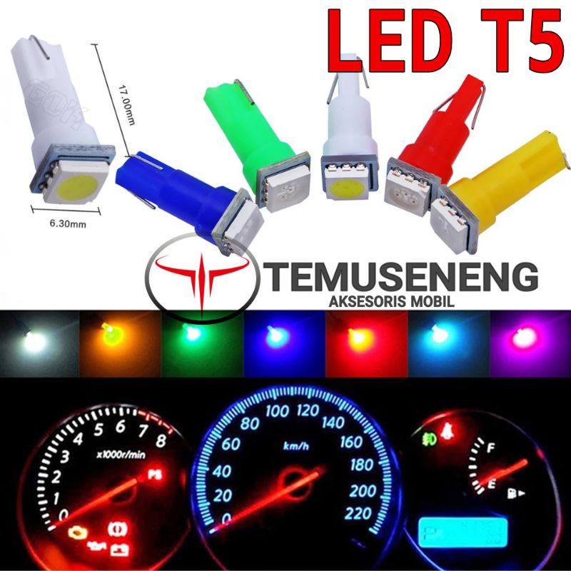 Lampu Led T5 Speedometer Motor Mobil Smd 5050 1 Titik Panel Speedo Spedo Meter Dashboard