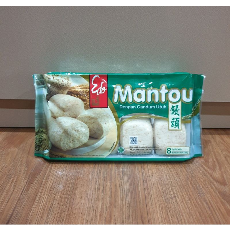 

Edo Mantou Plain Roti Dengan Gandum Utuh/Frozen/Snack Isi 8 Pcs 320 Gr