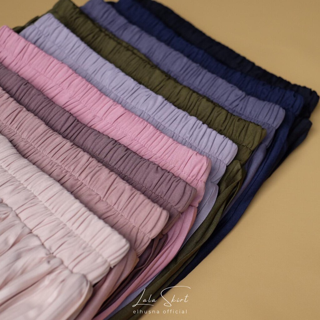 [𝐄𝐥𝐡𝐮𝐬𝐧𝐚] Lala Skirt Rok Wanita Plisket Kecil Ootd Premium H Line