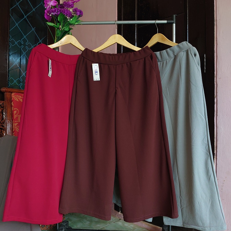 NIKIPANTS✅ KULOT BIG ALL SIZE PANJANG &amp; PENDEK READY(Remaja Jumbo - BUMIL BB 70-99kg 4XL-5XL) Crepe Premium TEBAL &amp; MELAR celana panjang &amp; pendek wanita/ootd/longgar/jumbo/big size/XXXL/kasual