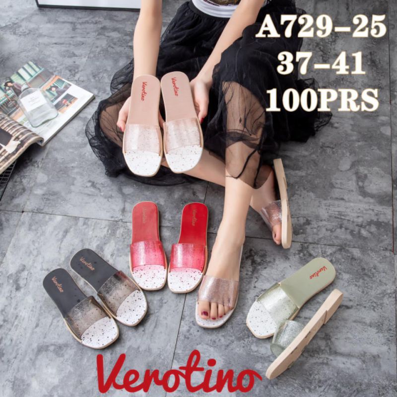 Sandal Jelly Slop Sandal Slop Kaca Glitter terbaru Verotino A729-25
