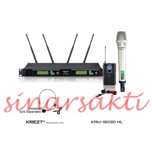 Murah Mic Wireless Krezt KRU 8030 ( Handheld + Clip on )