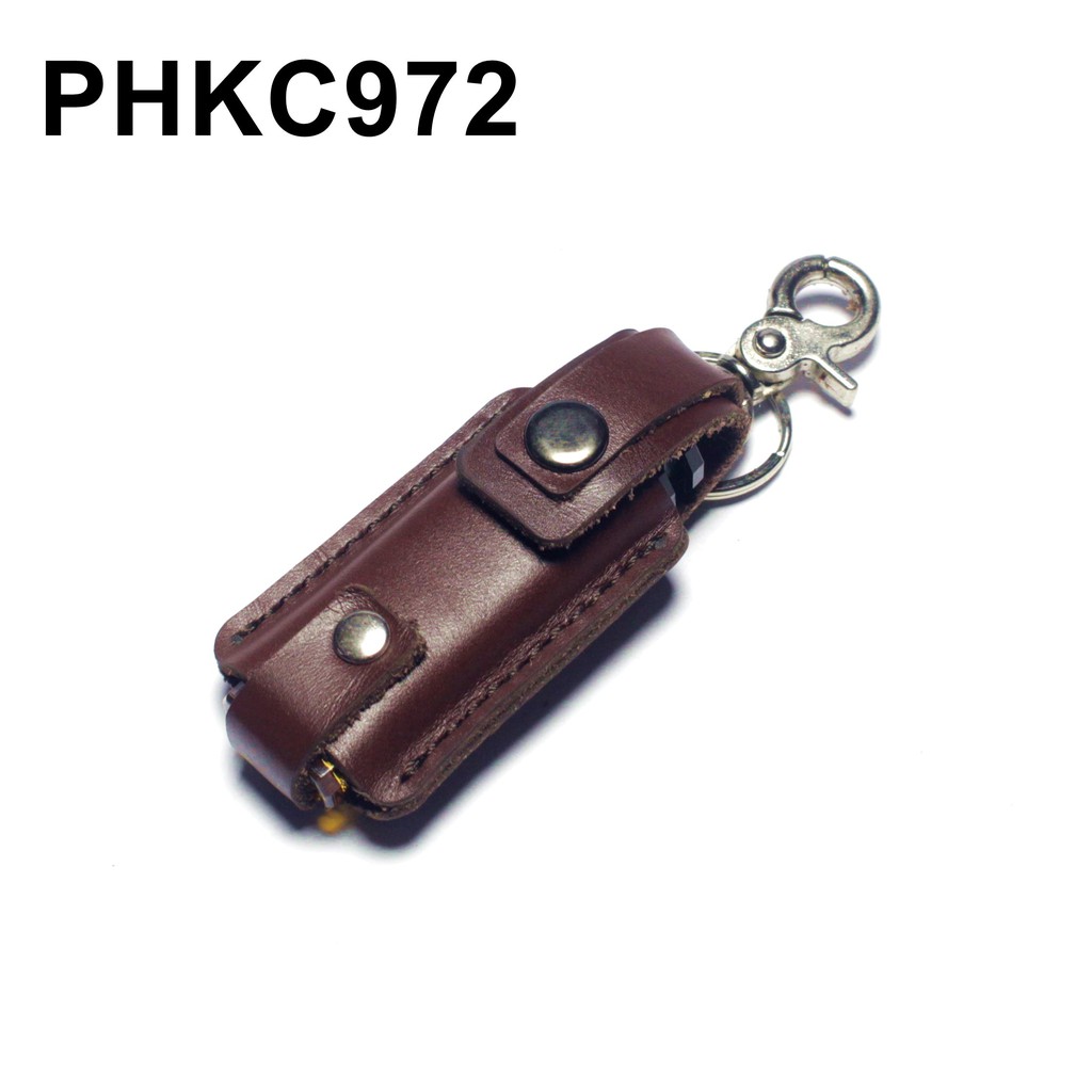 sarung dompet korek gas kulit asli lighter case gantungan PHKC972