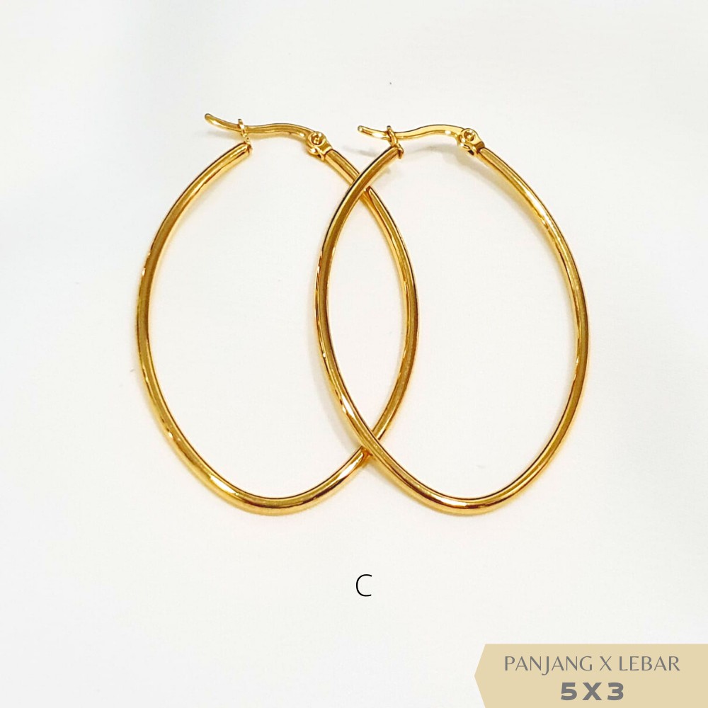 Anting Hoops Titanium premium