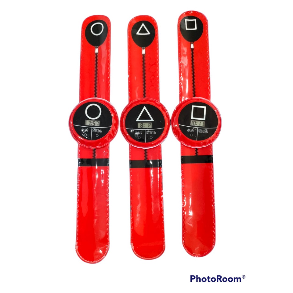Jam Tangan Squid Game + Gelang LED Jam Tangan Anak VIRAL Squid Game Terbaru