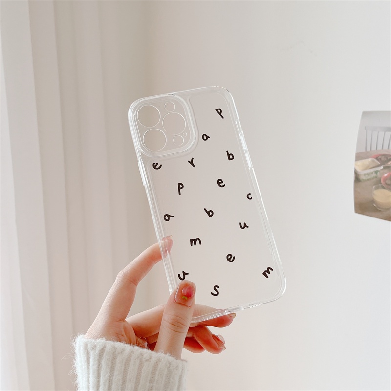 Soft Case Transparan Motif Tulisan Untuk Iphone 11 12 13PROMAX X XS XR XSMAX 6 7 8 plus