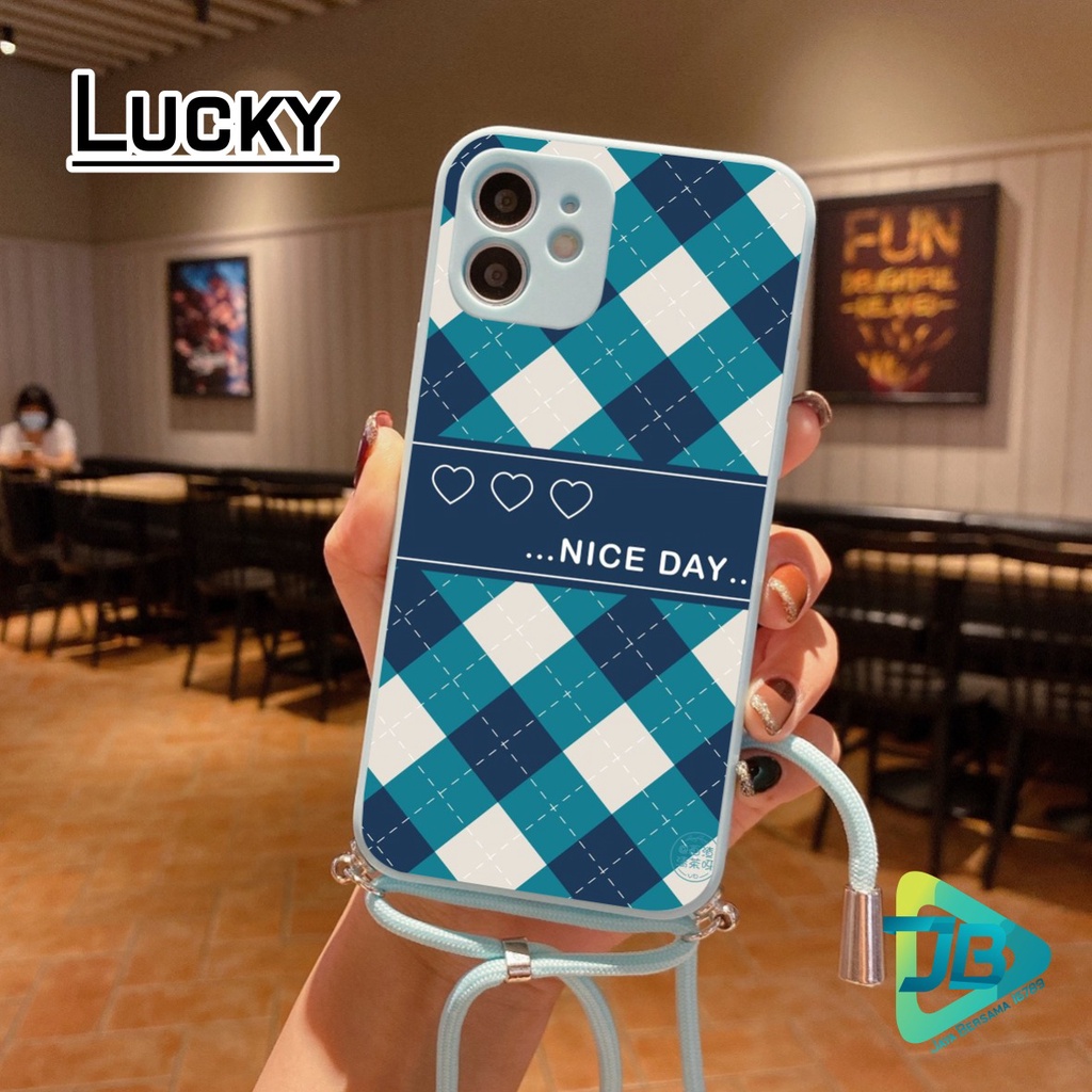 SOFTCASE SILIKON SLINGCASE TALI LANYARD STRAP PHONE MACARON PELINDUNG KAMERA LUCKY OPPO VIVO SAMSUNG XIAOMI REALME IPHONE ALL TYPE JB5318