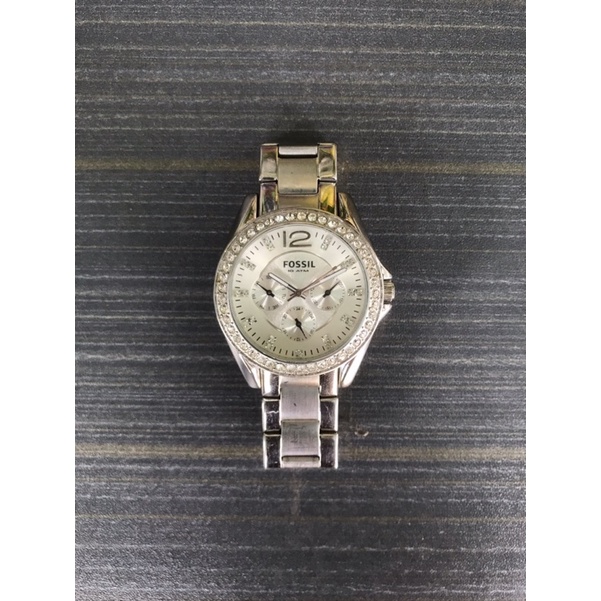 Bekas Second Preloved Fossil FS Jam Tangan Wanita Analog Original Klasik Style Chronograph Stainless