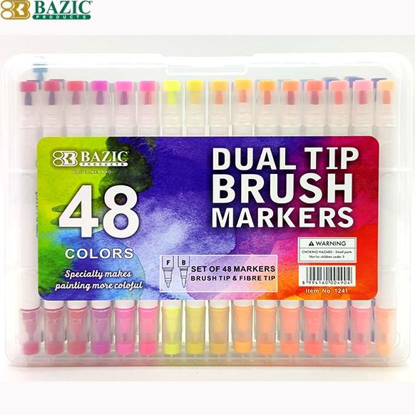 

Bazic 48 Colors Dual Tip Brush Markers