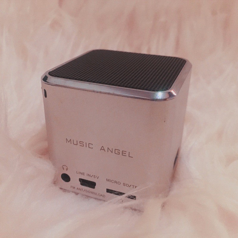 Original Speaker Kabel Mini Portable Music Angel Warna Silver
